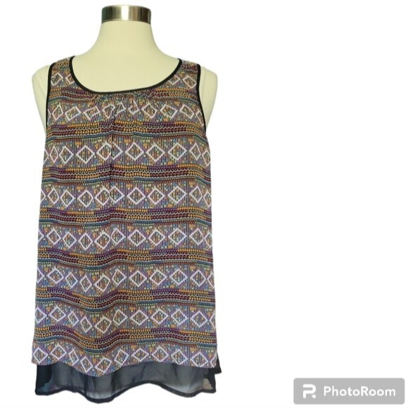 Black Rainn Rainbow Print Tank Top - L - Picture 3 of 10